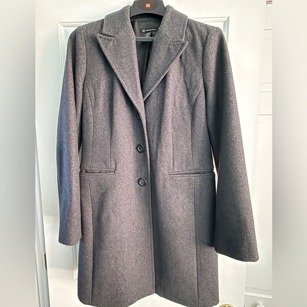 INC Gray Wool Knee Length Coat